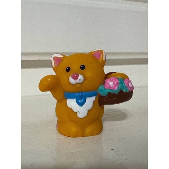 Fisher Price Little People Spring Easter Pet Kitty Cat Action Figure Flower Bask - Picture 1 of 4